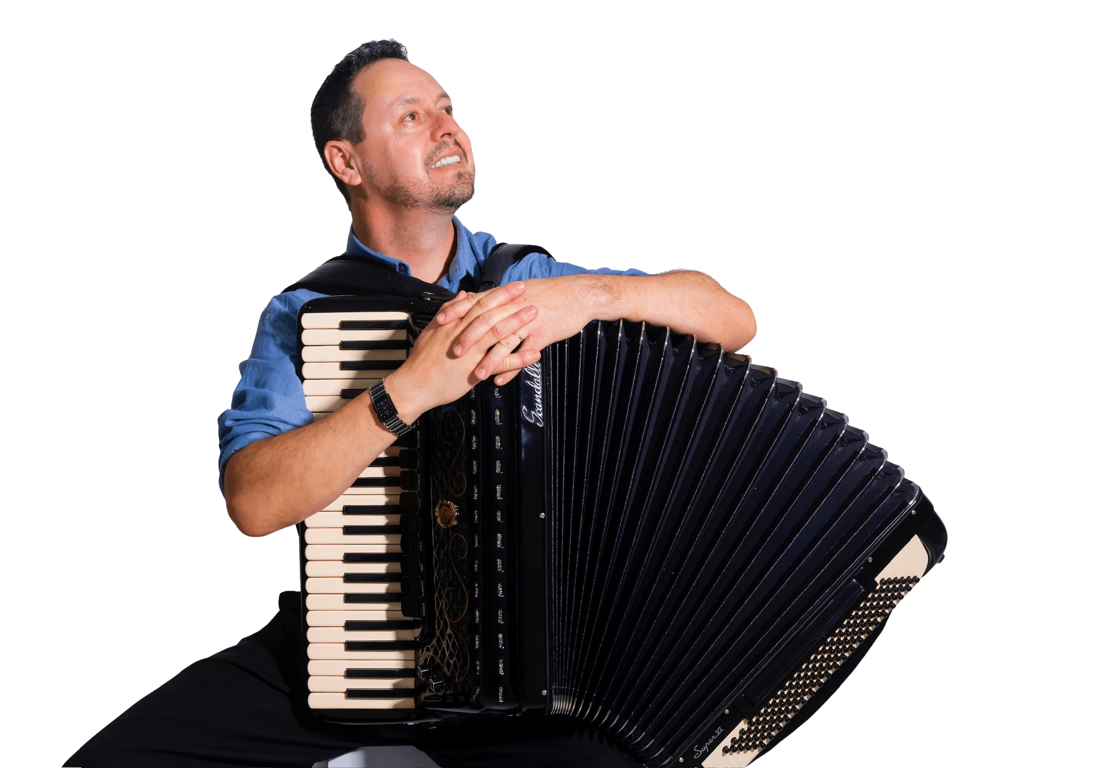 Professor Juliano Borges com seu acordeon